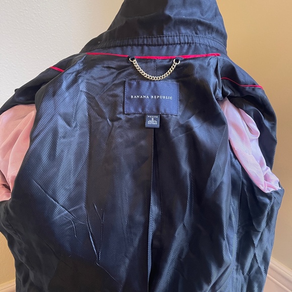 Banana Republic Women’s Classic Black Lined Trench Coat Like New SZ Petite Small - Picture 6 of 13